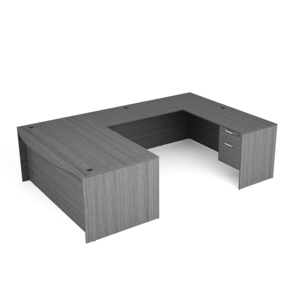 Kai U Shaped Bow Front Desk with Double Suspended Pedestals - Image 5