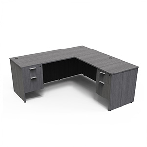 Kai L Shaped Desk with Suspended Pedestal
